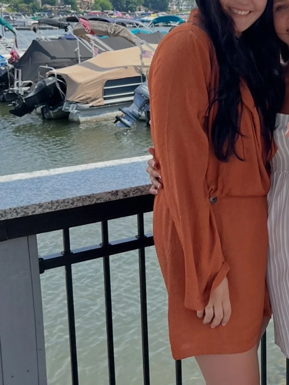 Free People Rust Orange Wrap Mini Dress